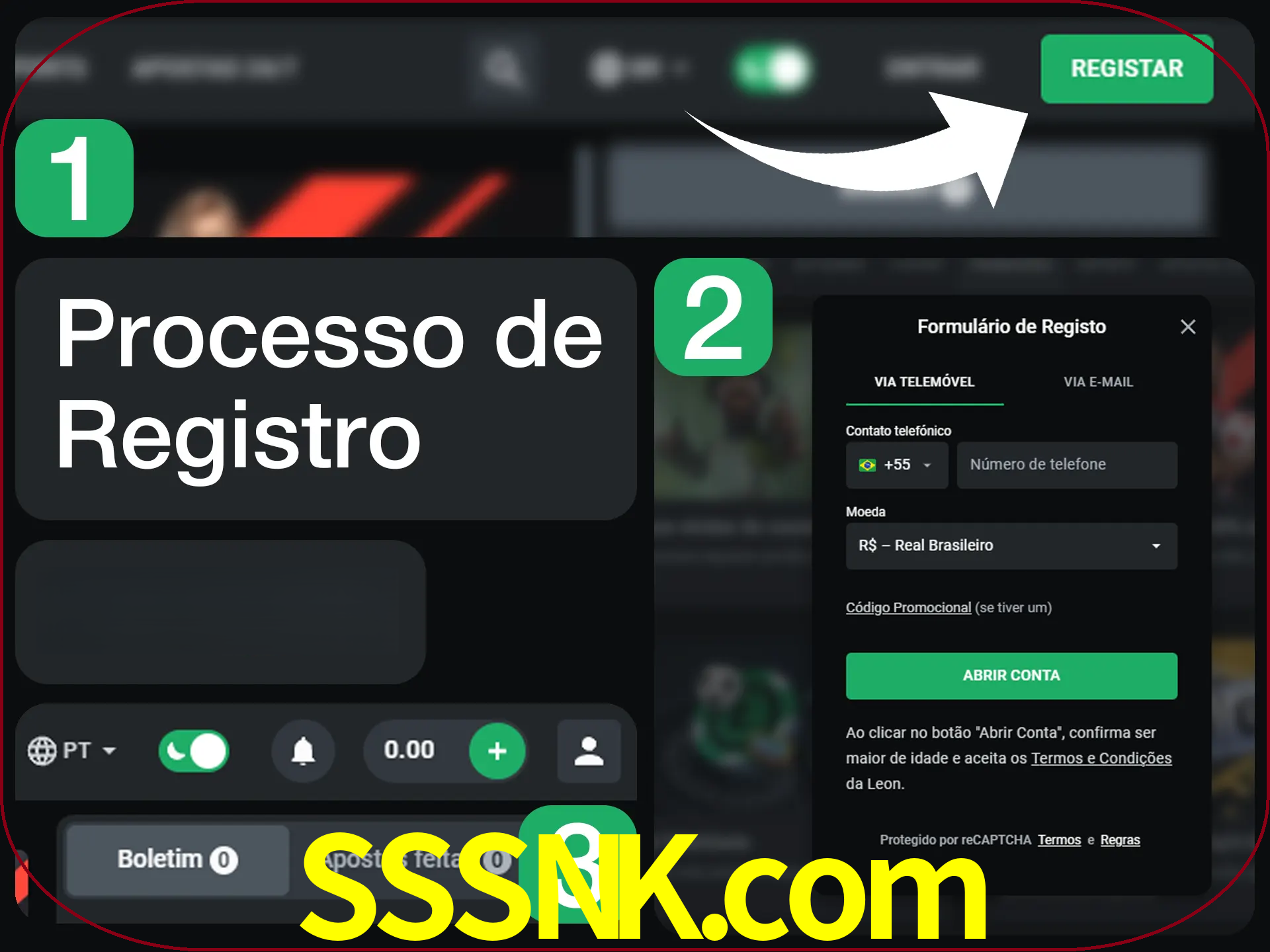 O processo de registro na LeonBet é simples.